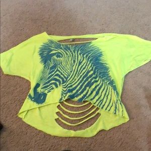 Size medium neon zebra crop top